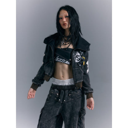 プリントフード付きセータージャケット