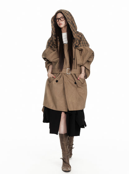 Modern Checkered Workwear Hood Jacket