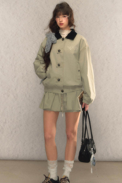 Jacket Elastic Waist Skirt Set - My Store
