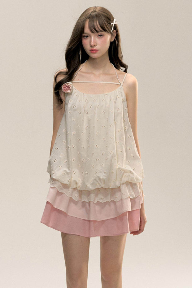 Gradient Pleated Drawstring Dress - My Store