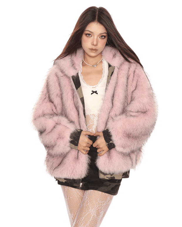 Reversible Pink Fur Jacket - My Store