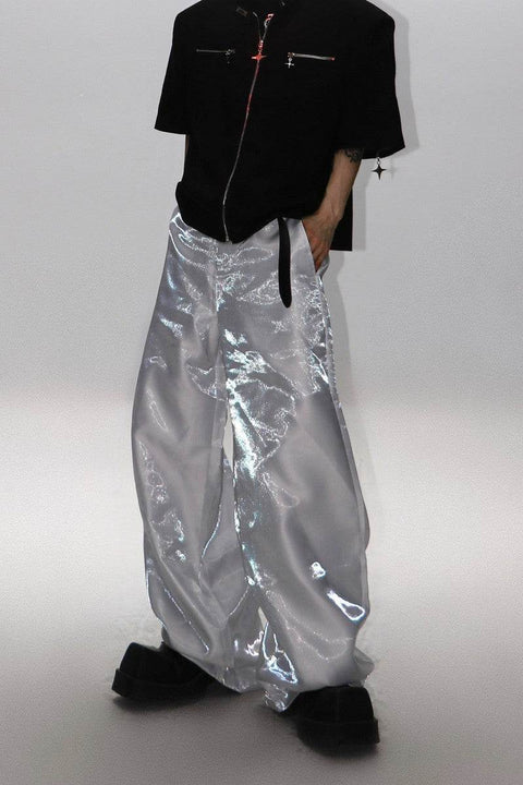 Metal Reflective Loose Trousers - My Store