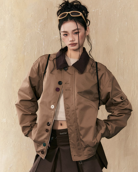 Color Button Retro Jacket