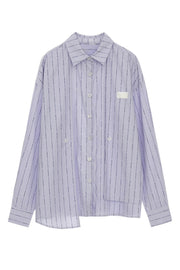 Striped Button-Down Loose Shirt - My Store