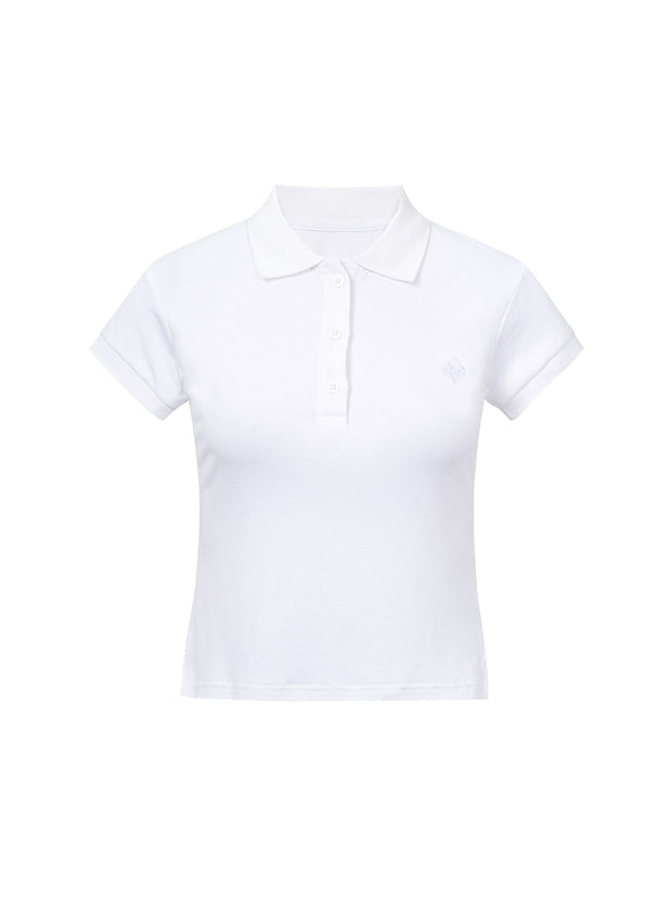 White Short-Sleeved Polo Shirt