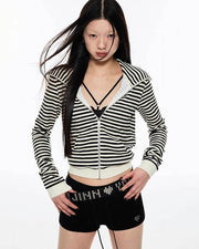 Stripe Zip Up Hoodie - My Store