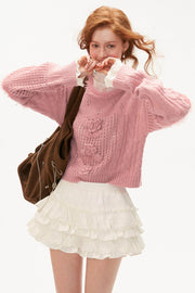 Rose Wool Knit Sweater - My Store