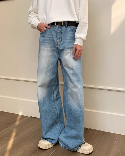 Vintage Washed Wide Denim Pants