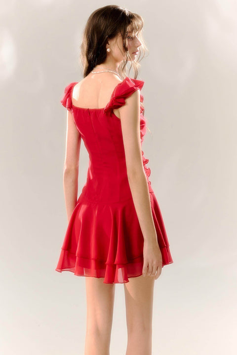 Roman Holiday Fly Sleeve Tail Dress - My Store