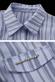 Premium Striped Polo Collar Shirt - My Store