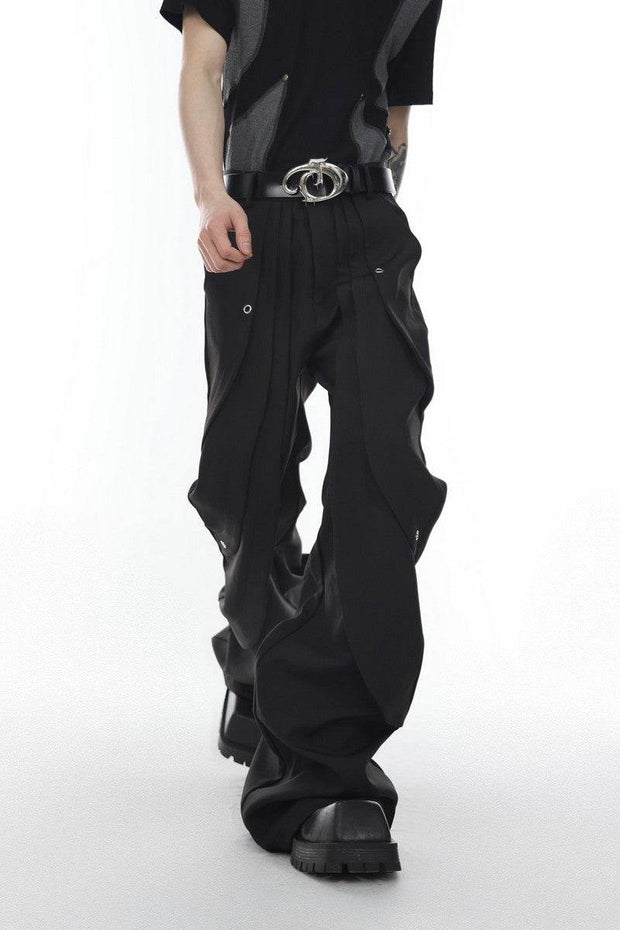 Pleated Flared Trousers - My Store