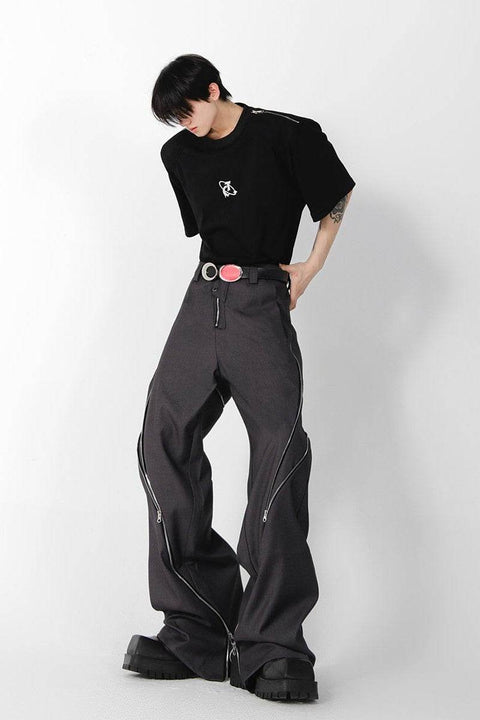 Zipper Slit Trousers - My Store