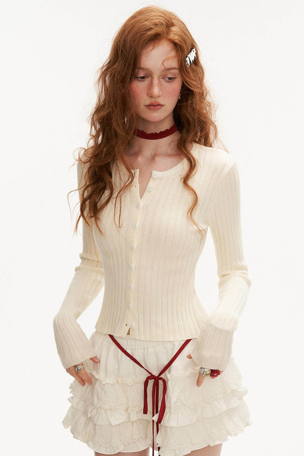 Slim Lace Knitted Top Set-Up - My Store