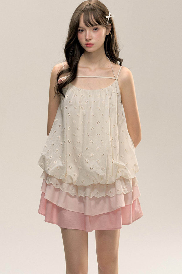 Gradient Pleated Drawstring Dress - My Store