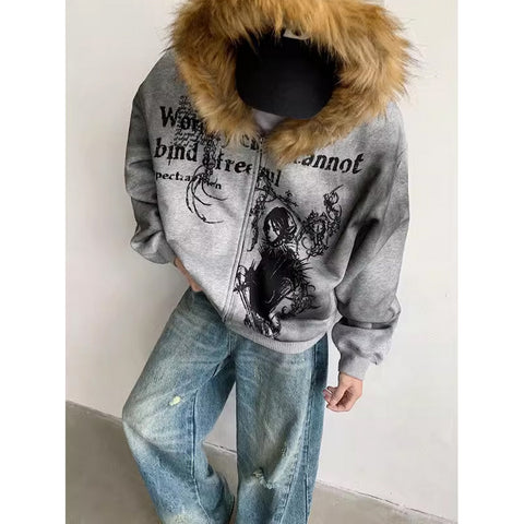 99-1 Artistic Fur Hoodie