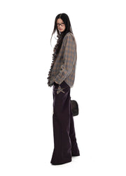 Star Patchwork Straight Wide Pants - My Store