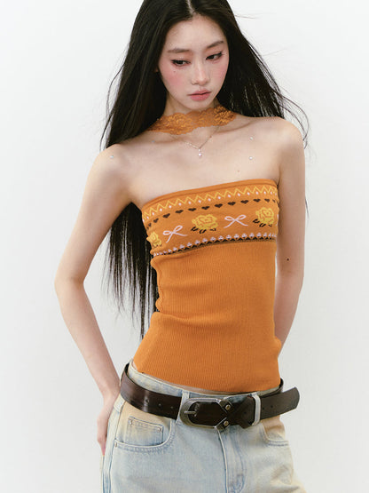 Flower Choker Halter Top