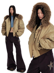 Aviator Fur Collar Jacket - My Store