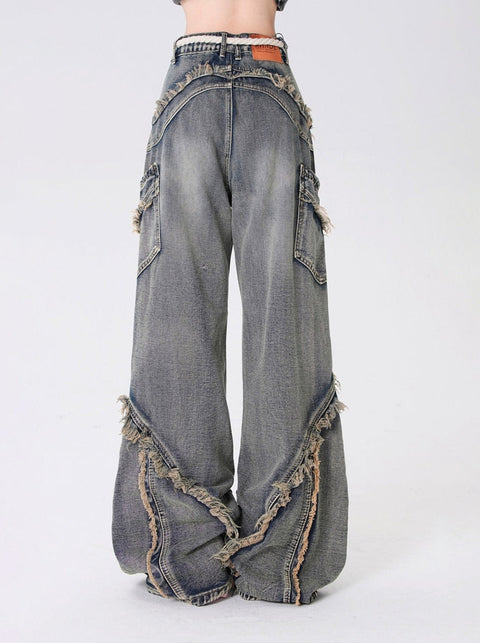 Denim Cut Pants