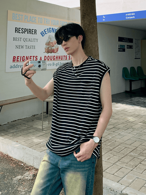 Striped Sleeveless Top