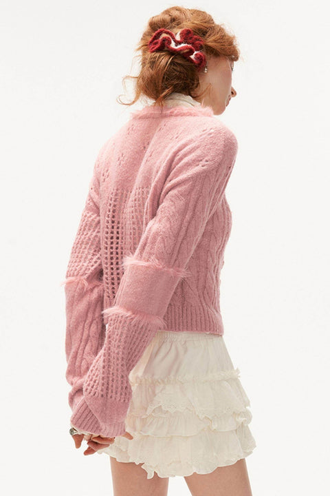 Rose Wool Knit Sweater - My Store