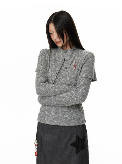 Two-Piece Vintage Knit Cardigan