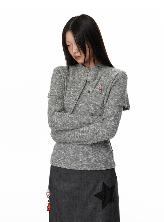 Two-Piece Vintage Knit Cardigan