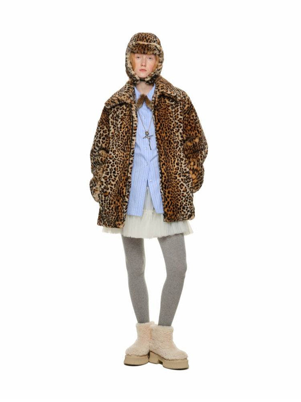 Vintage Leopard Faux Fur Quilted Coat - My Store