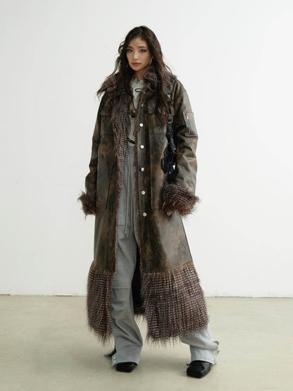 Reversible Faux Fur Long Coat - My Store