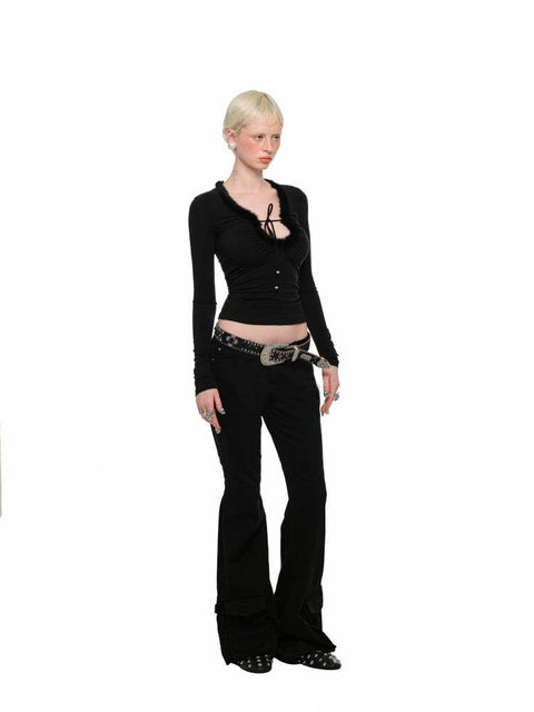 Rhinestone Flared Pants - My Store