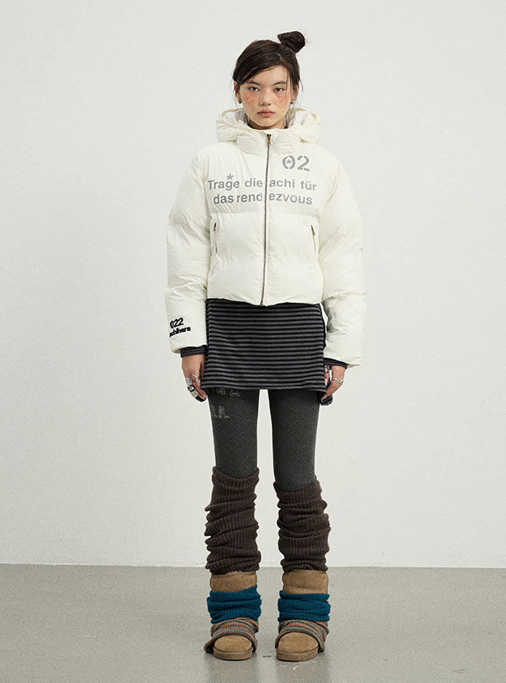 Black & White Cotton Padded Jacket (2color)