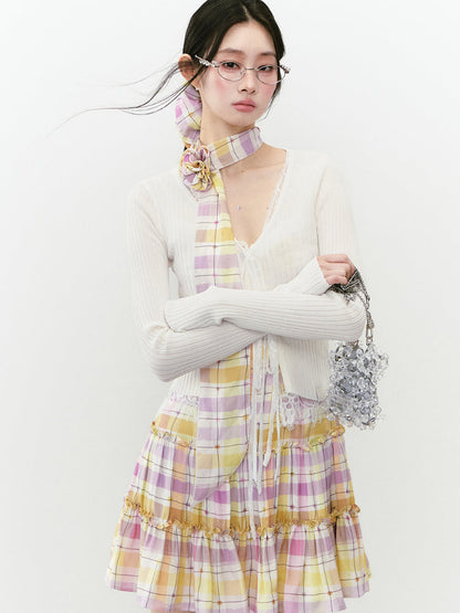 Layered Accent Knit Cardigan