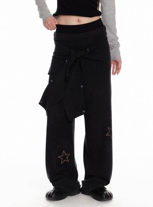 Velvet Star Fur Hooded Zip Up & Wide Casual Pants - My Store