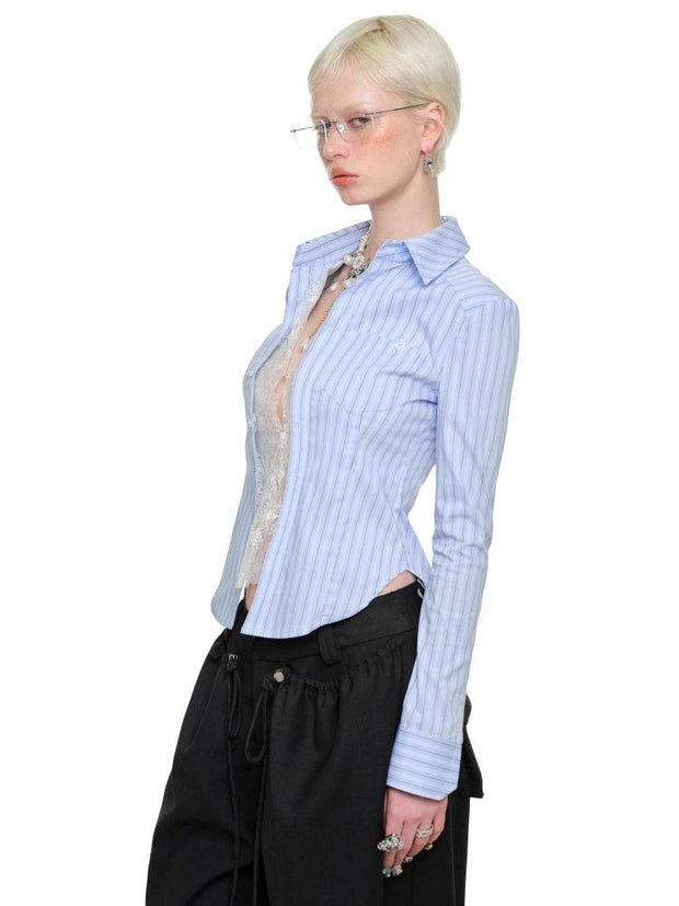 1Jinn Studio Buttoned Blouse & Blouse Tie Skirt Set - My Store