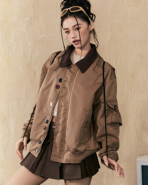 Color Button Retro Jacket