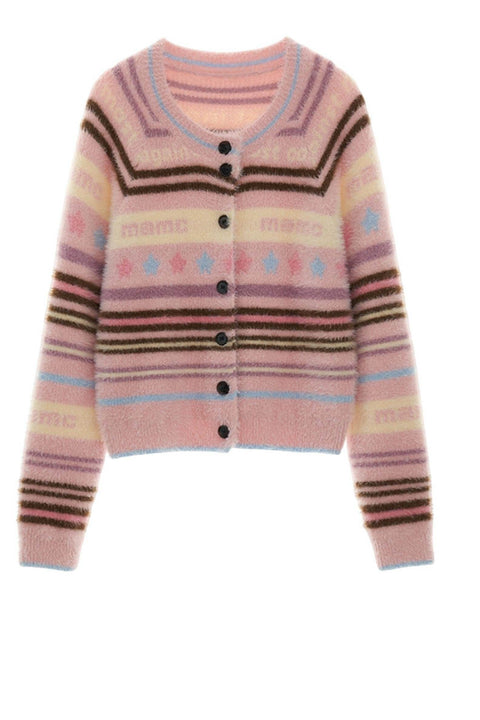 Luxury Stripe Knit Cardigan - My Store