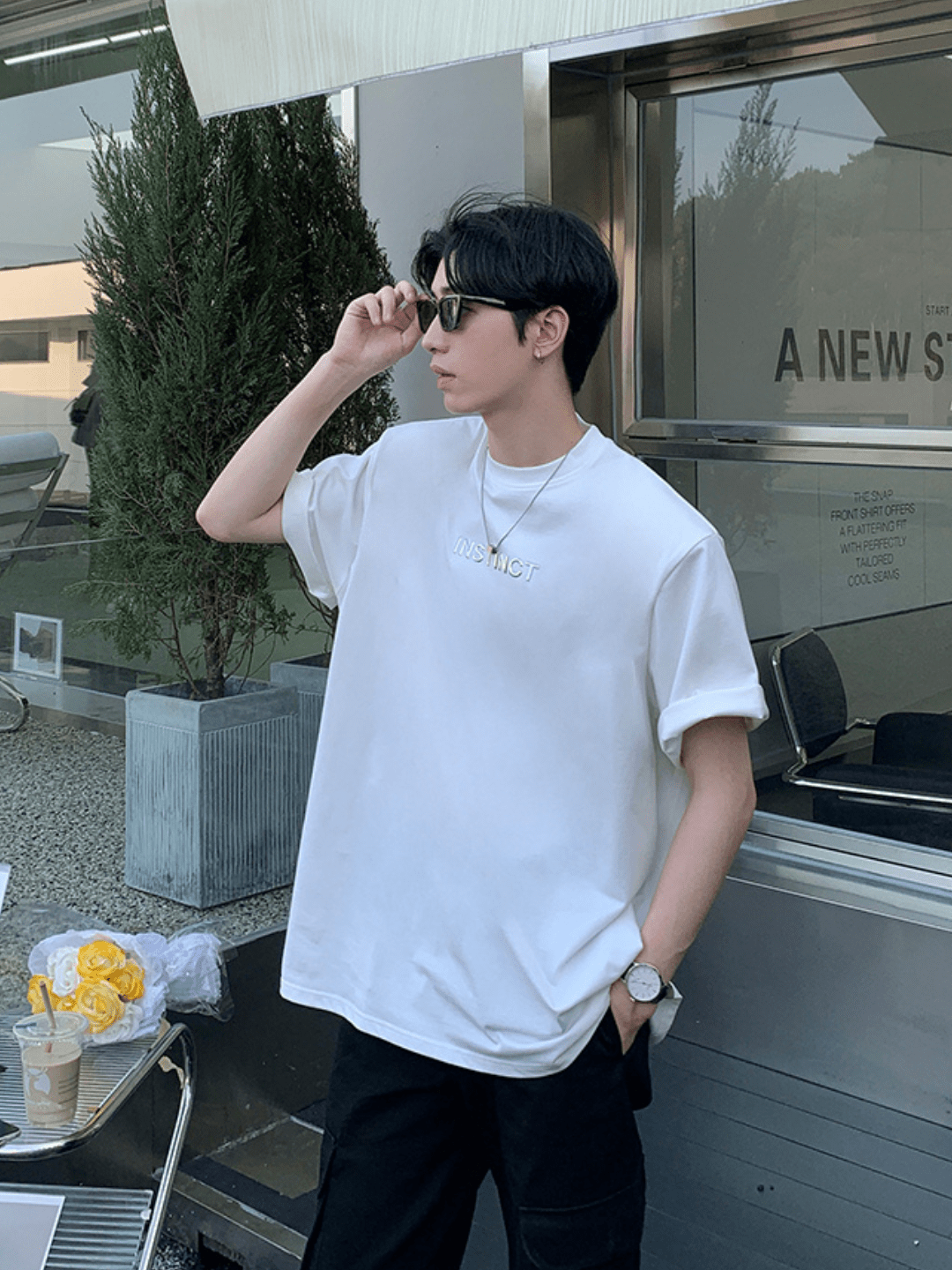リラックスフィット ハーフスリーブTシャツ