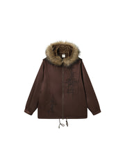 Fur Hood Quilting Half Jumper Jacket (2color)