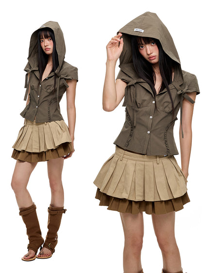 Misty Hooded Poplin Shirt (2color)