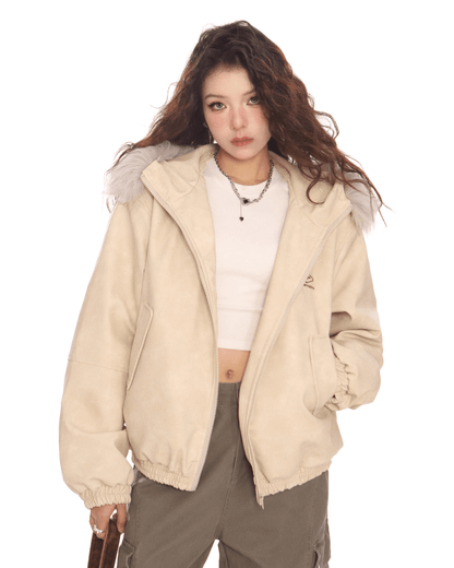 Fur Hood Zip Jacket - My Store