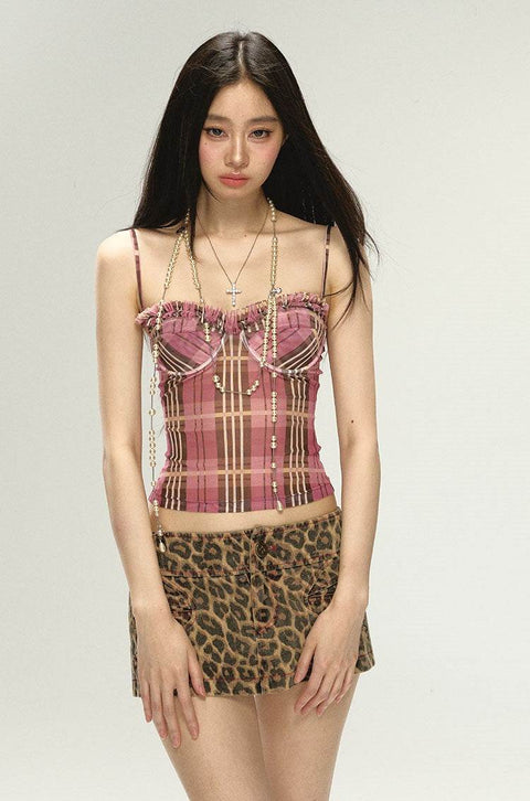 Pink Plaid Camisole Top - My Store