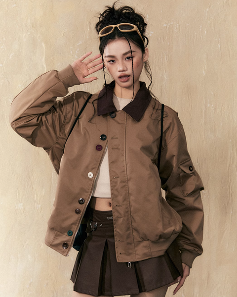 Color Button Retro Jacket