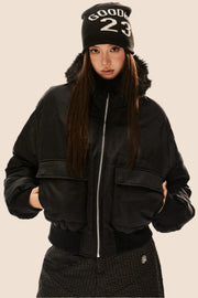 Vintage Hooded Fur Collar Down Jacket