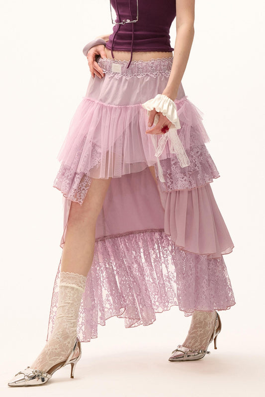 Irregular Layered Midi Skirt