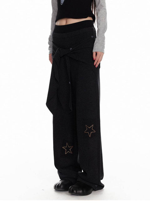 Velvet Star Fur Hooded Zip Up & Wide Casual Pants - My Store