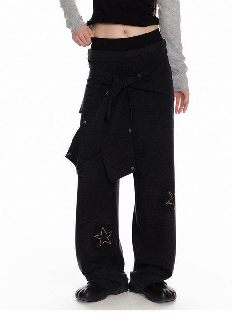 Velvet Star Fur Hooded Zip Up & Wide Casual Pants - My Store