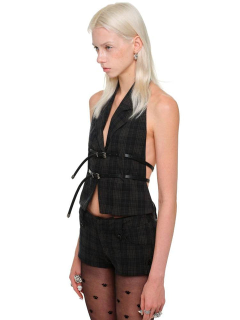 1Jinn Studio Plaid Halter Suit Top - My Store