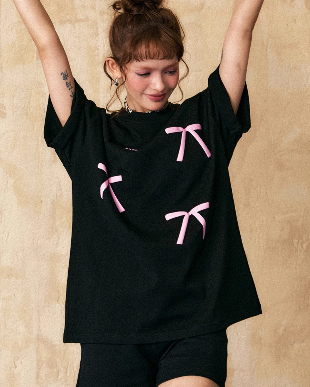 リボン半袖Tシャツ