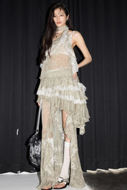 Vintage Ruffle Two-Piece Skirt Set-Up