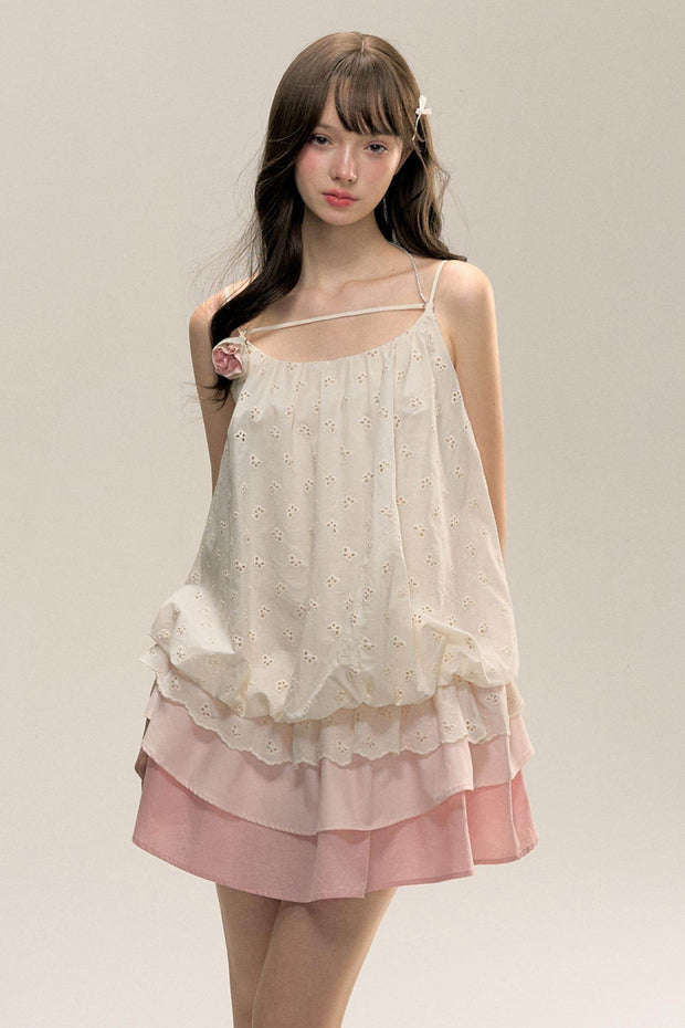 Gradient Pleated Drawstring Dress - My Store